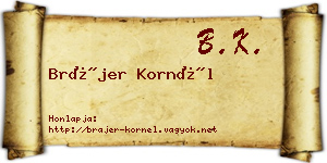 Brájer Kornél névjegykártya